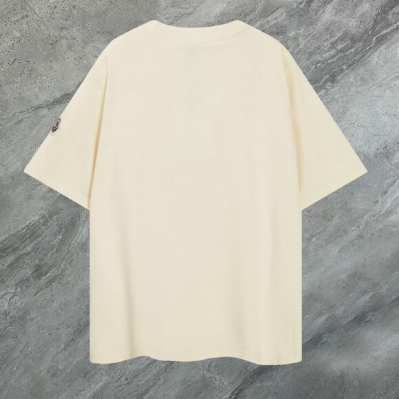 Moncler Tan Short Sleeve Tee with Classic Crew Neck - Picture 2 of 6